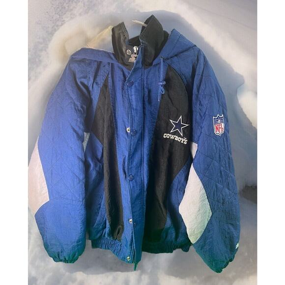 VTG 90s Dallas Cowboys Authentic Starter Pro Line Jacket Coat Men’s XL Hooded